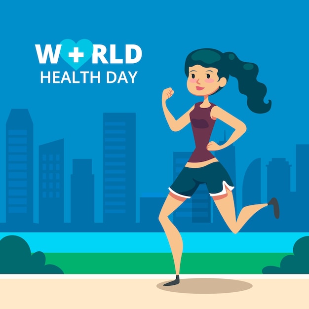 Flat design world health day