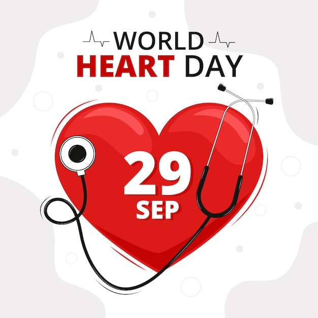 Flat design world heart day concept