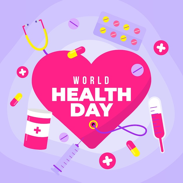 Free vector flat design world heathy day event theme