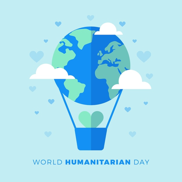 Flat design world humanitarian day concept