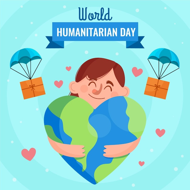 Free vector flat design world humanitarian day concept