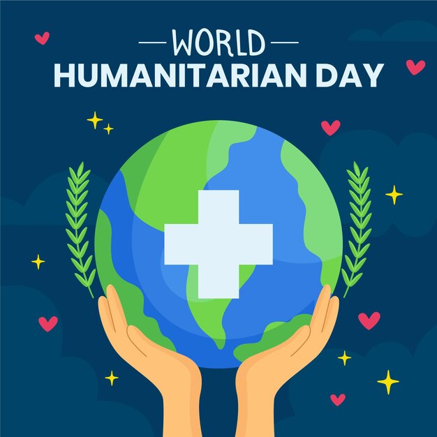 Flat design world humanitarian day concept