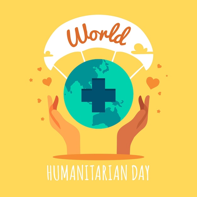 Flat design world humanitarian day concept