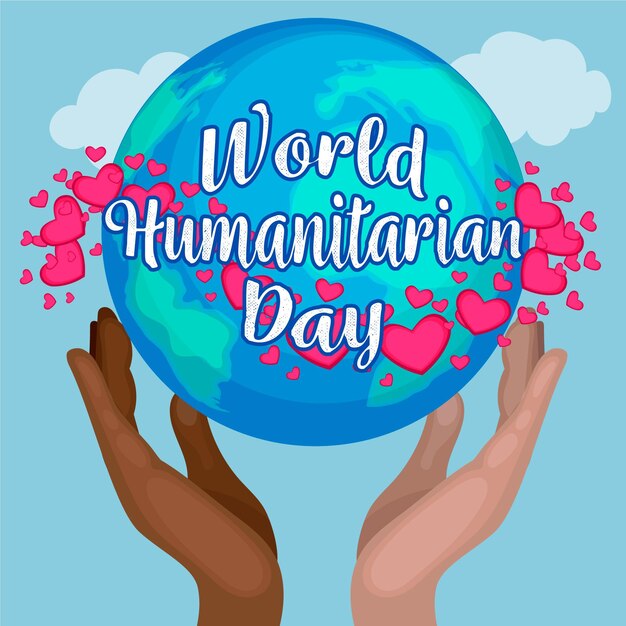 Flat design world humanitarian day