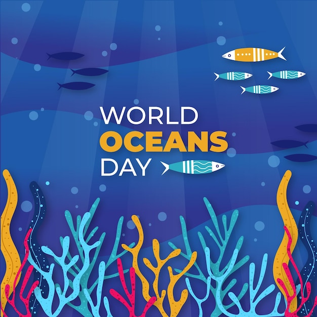 Giornata mondiale degli oceani design piatto