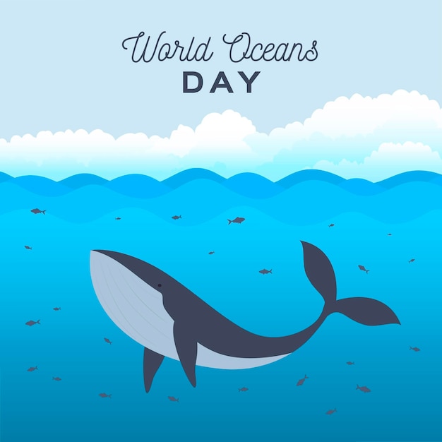 Free vector flat design world oceans day