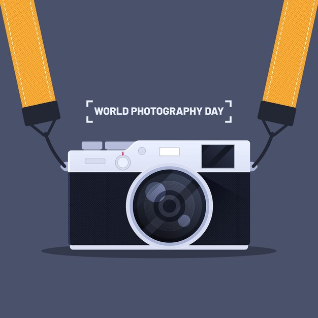 flat design world photography day concept