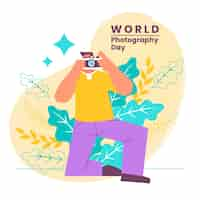 Free vector flat design world photography day concept