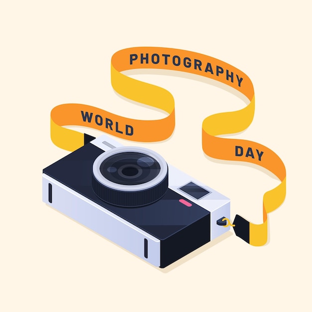 Flat design world photography day