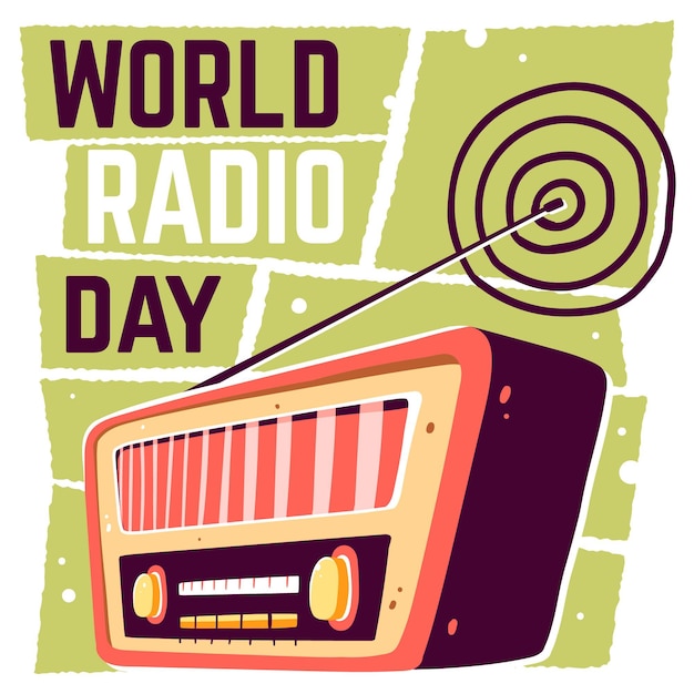 Flat design world radio day