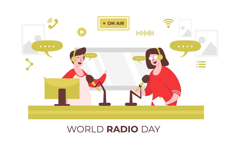 Free Vector flat design world radio day