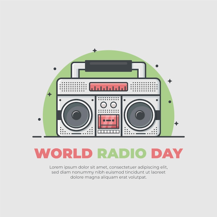 Free Vector flat design world radio day