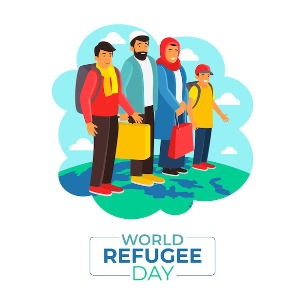 Free vector flat design world refugee day