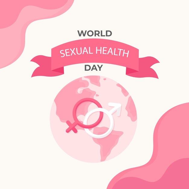 Flat design world sexual health day representation