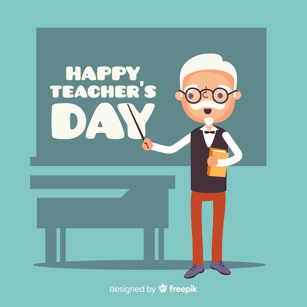 Flat design world teacher's day background