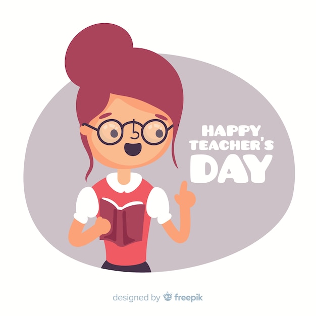 Flat design world teacher's day background