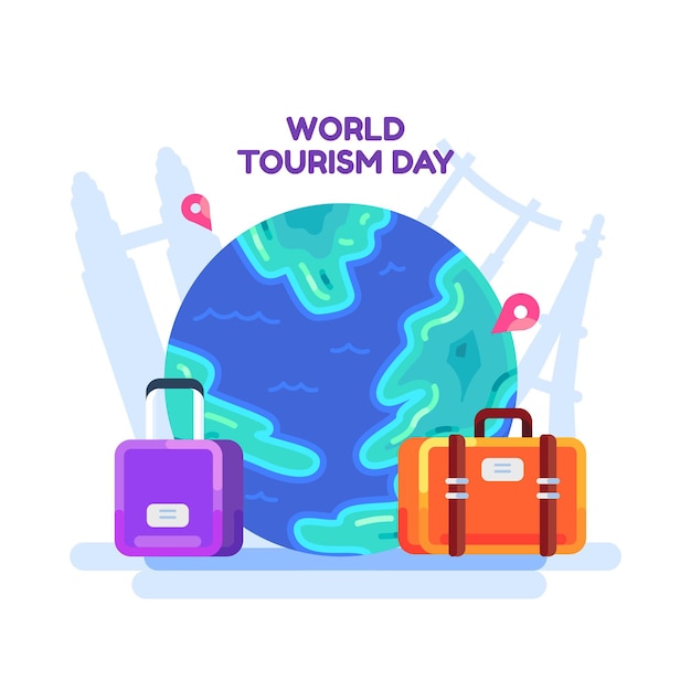 Free vector flat design world tourism day