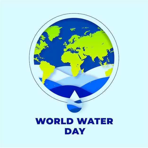 Flat design world water day event