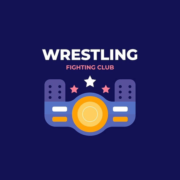 Vettore gratuito design piatto logo wrestling