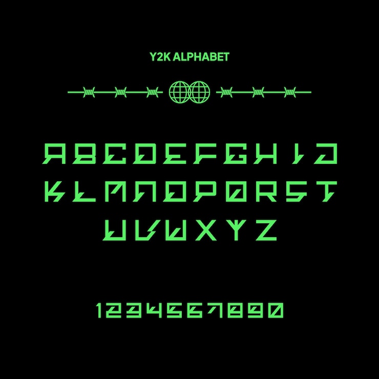 免費 Vector 平面設計 y2k 字母