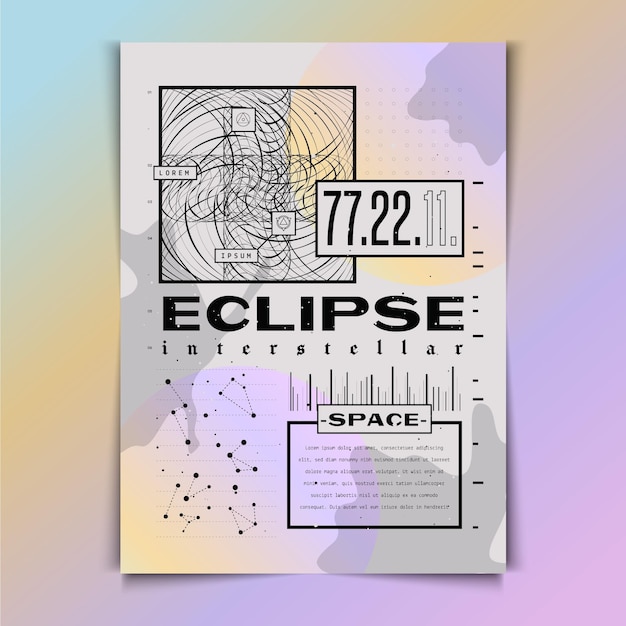 Flat design y2k poster template