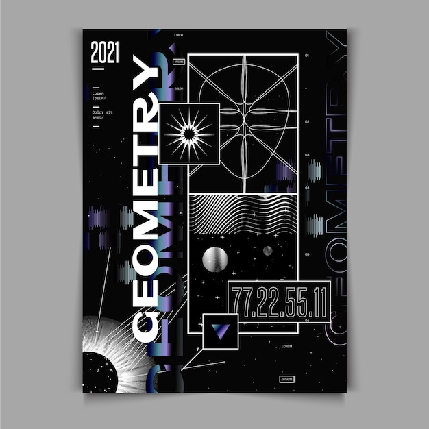 Vettore gratuito design piatto del poster y2k