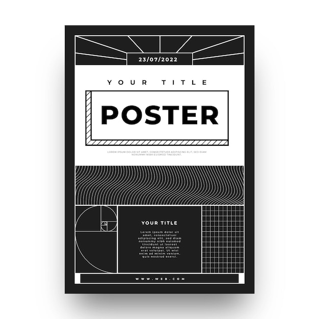 Flat design of y2k poster – Free Vector Template for Download