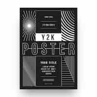 Free vector flat design of y2k poster