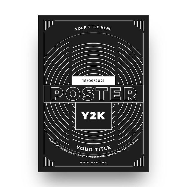 Free vector flat design of y2k poster