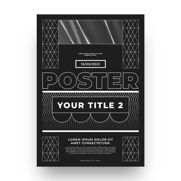 Vettore gratuito design piatto del poster y2k