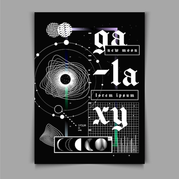 Vettore gratuito poster y2k design piatto