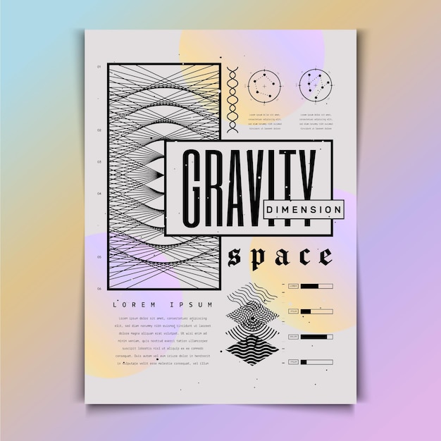 Free vector flat design y2k poster