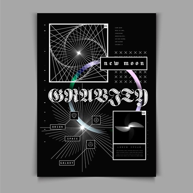 Flat design y2k poster