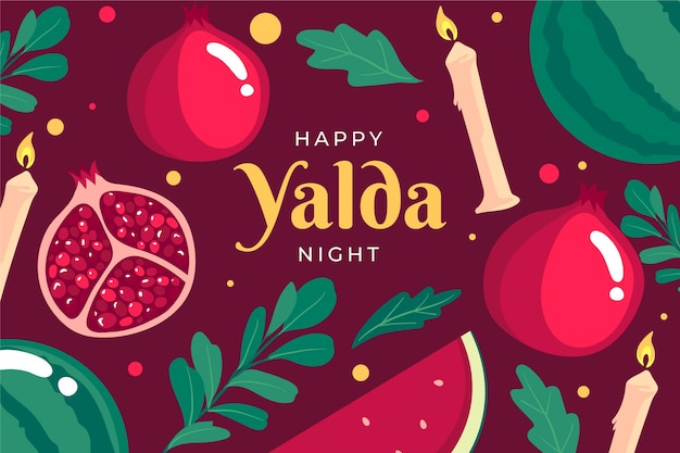 Flat design yalda background