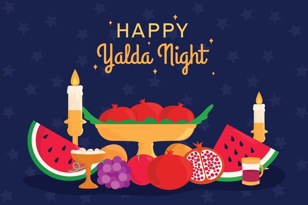 Flat design yalda background