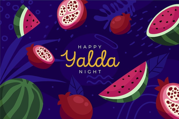 Flat design yalda background