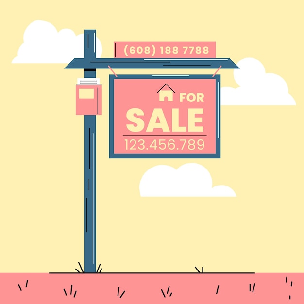 Free vector flat design yard sale sign