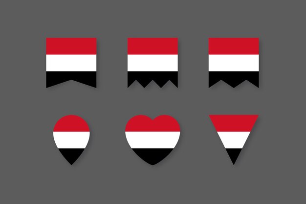 Плоский дизайн национальных гербов йемена