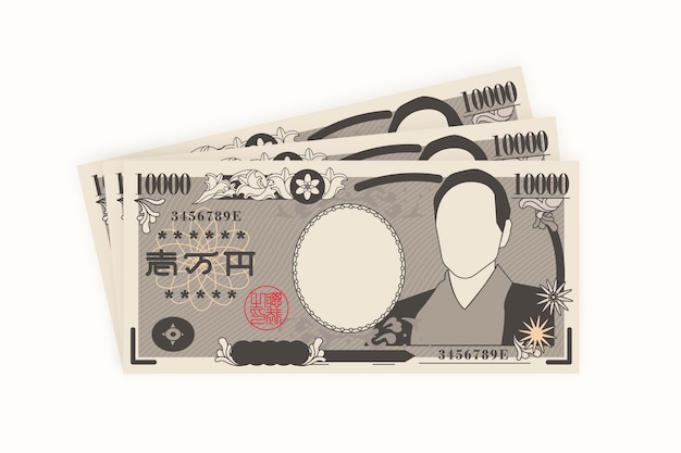 Free vector flat design yen banknotes