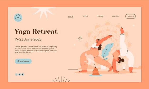 Free Vector flat design yoga retreat design
