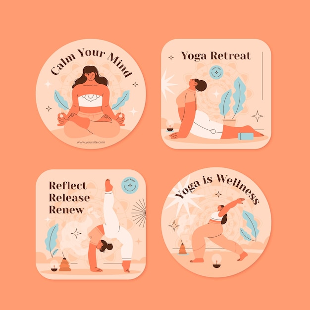 Free vector flat design yoga retreat design