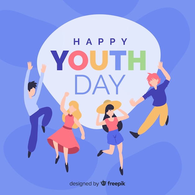 Flat design youth day background