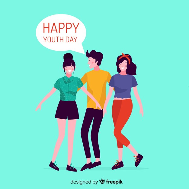 Flat design youth day background