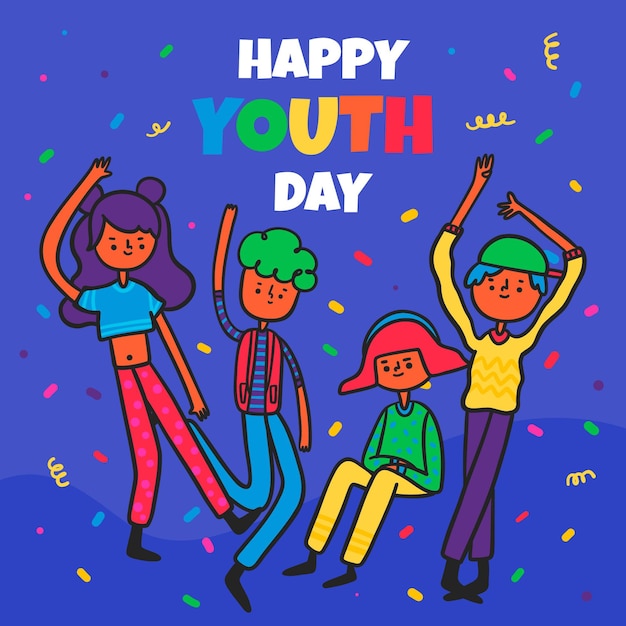 Flat design youth day celebration