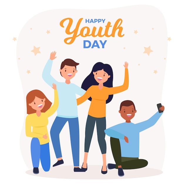 Flat design youth day concept