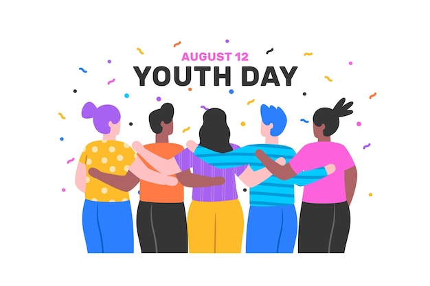 Free vector flat design youth day concept