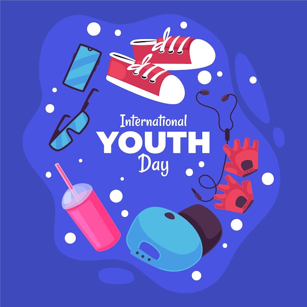Flat design youth day concept
