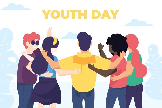 Flat design youth day concept