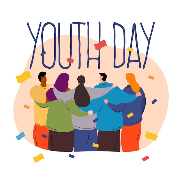 Free vector flat design youth day concept