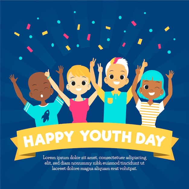 Free vector flat design youth day